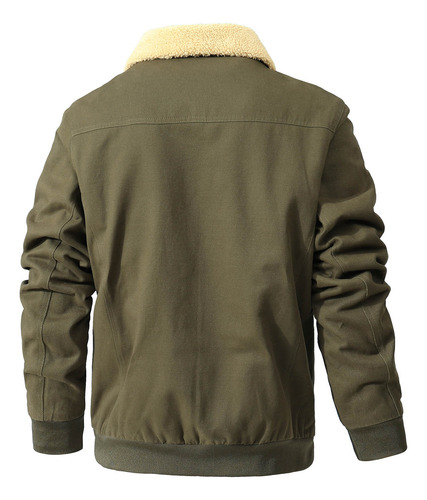Chaqueta De Hombre De Color Puro Con Cuello Vuelto Y Cremall
