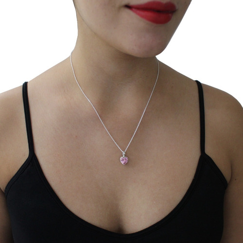 Imagen 5 de 10 de Collar Aretes Dije Y Cadena De Plata 925 Set Zirconia Agálea