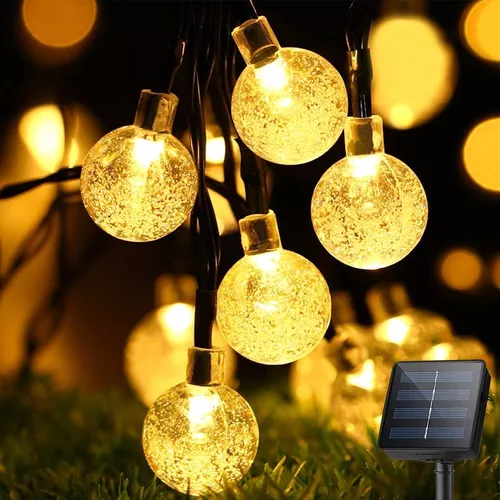 Cadena de 50 luces LED solares de 23 pies 8 modos de iluminación