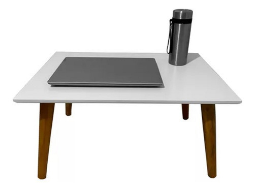 Mesa Centro Branco 65x45cm Retangular Pé Palito Inclinado Jt Home