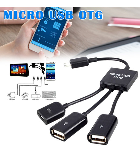 Cable Adaptador 3 En 1 Micro Usb 2.0 De Host Otg