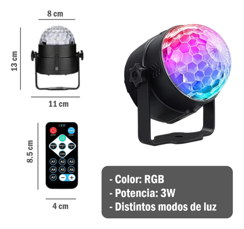 Kit X2 Foco Lámpara Led Luces Sicodelicas - 7 Modos