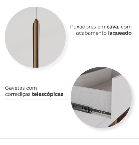 Armario retro 100% MDF con 4 puertas y 4 cajones Aspen Ch