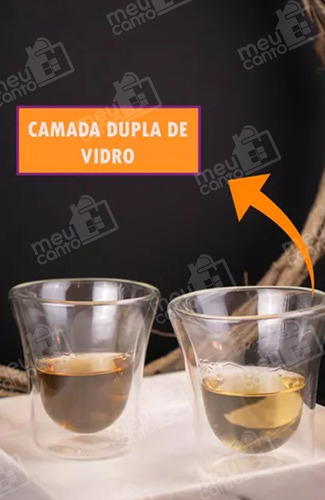 Copos Shot Parede Dupla Vidro Para Café Capuccino Nespresso Cor Transparente