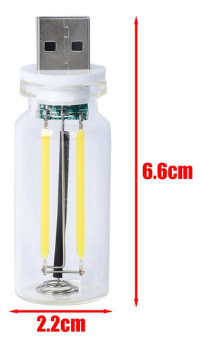 Luz Nocturna Usb Con Forma De Botella De Vidrio, Lámpara Led