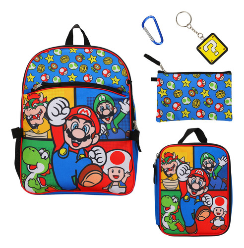 Bioworld Super Mario Bros Set De Mochila Con Accesorios