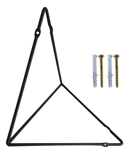 Suporte Mão Francesa Grande Triangular Aramado Preto Fosco