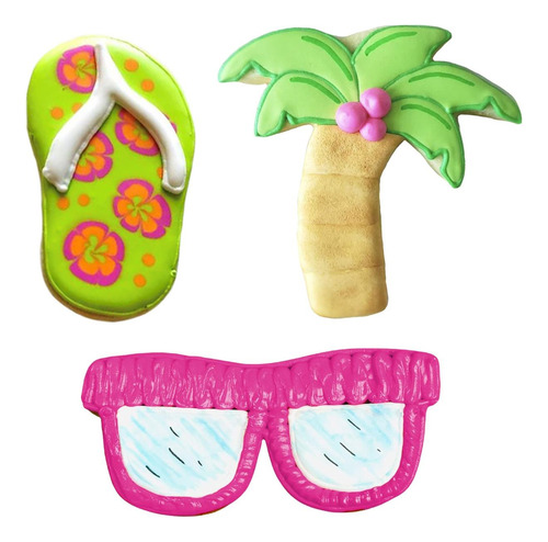 Cutters De Galletas De Verano En La Playa 3-pc Set En Ee