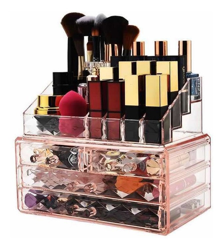 Imagen 1 de 2 de Organizador De Maquillaje Acrilico Con Cajon Premium Gde.