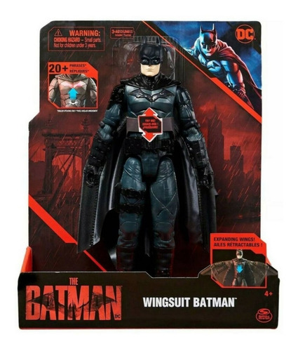 Figura Dc Batman Wingsuit Luz Y Sonido Extiende Alas Origina