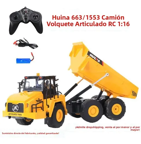 Teeggi Camión Volquete Teledirigido 9 Canales Para Niños 6-12 Años – Con Luces, Sonidos Y Batería De Larga Duración, Escala 1/24