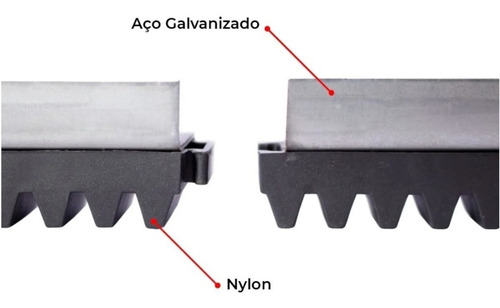 Imagem 3 de 5 de Kit 3m Cremalheira Barra Trilho Para Motor Eletrônico Portão