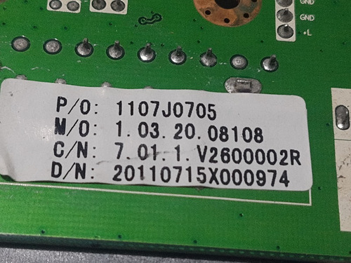 Placa Principal Para Tv Ph19r2 Lcd Cvmv26l-a 1107j0705