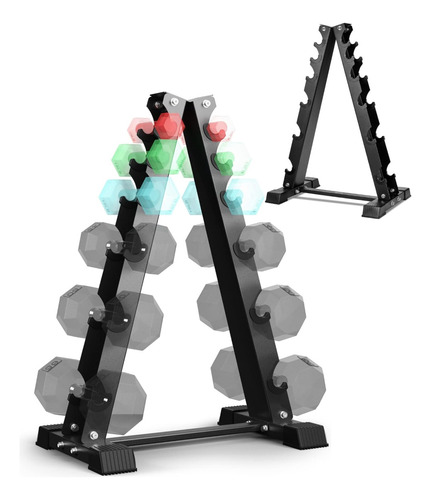 Rack De Mancuernas Soporte Estante De Pesas Para 6 Pares Gym