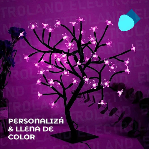 Imagen 5 de 10 de Árbol Luminoso Luces Led Bonsai 220v Navidad Flor Cerezo