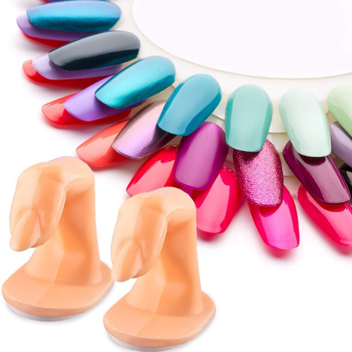 Mano Dedos De Practica Uñas Flexible Acrílico Gelish 10 Pzs