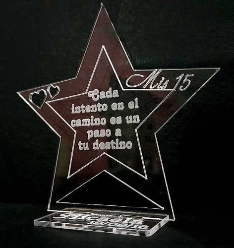 30 Souvenirs 15 Años Personalizados Estrella Frase Acrílico