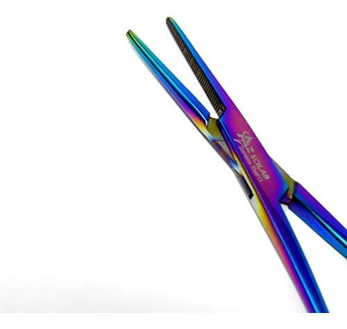 Multi Color Rainbow Mosquito Hemostat Forceps 5.5 Stra...
