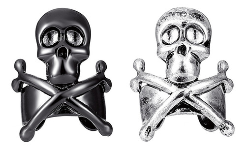 Pendientes Con Clip Para Hombre Con Forma De Calavera, 2 Uni