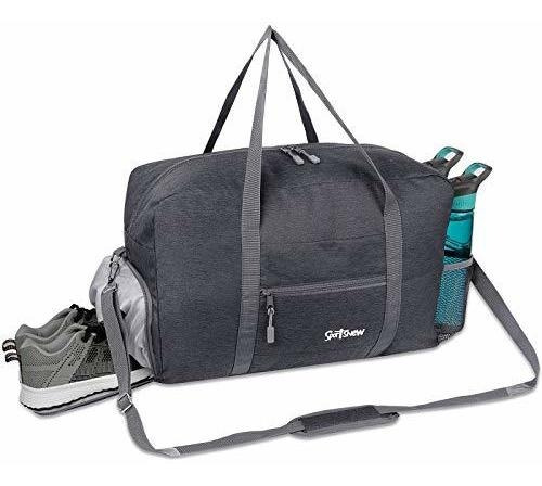 Bolso Deportivo Mediano Gimnasio Viajes Gris Oscuro 