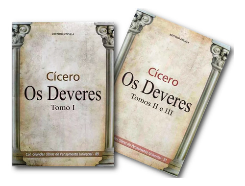 2 Livros - Cícero Os Deveres Tomos 1, 2 E 3 Filosofia