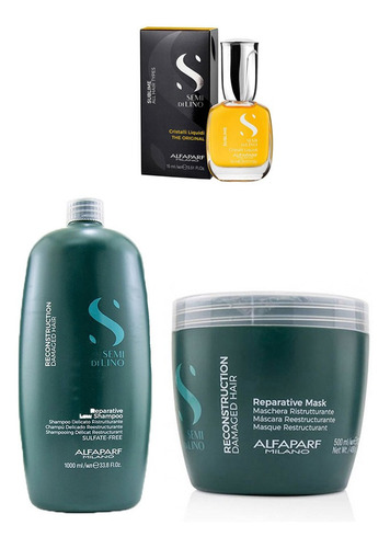 Shampoo 1000ml Mask Reconstrucción + Aceite 15ml Alfaparf