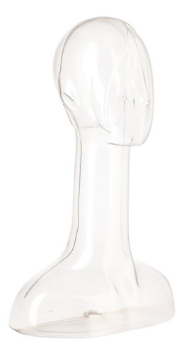 Cabeza Maniquie Dama Plastico Transparente