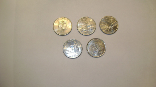 5 Monedas Eeuu De Los Estados Americanos Missouri Lote 3.1