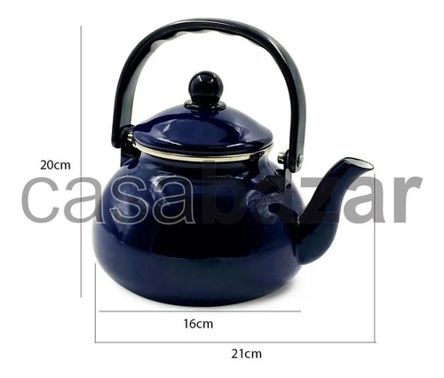 Imagen 3 de 7 de Pava Enlozada Reforzada 1,5 Lts Azul Pico Matero Mate Té