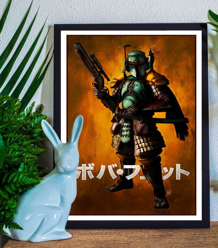 Cuadro Marco Negro Poster 33x48cm Samurai Fett Star Wars 02