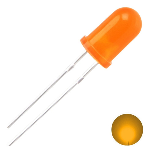 Led Difuso Emissor De Luz Laranja 5mm Kit 10