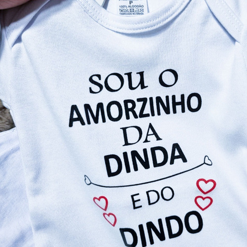 Body Personalizado Bebe 100% Algodão Dinda E Dindo