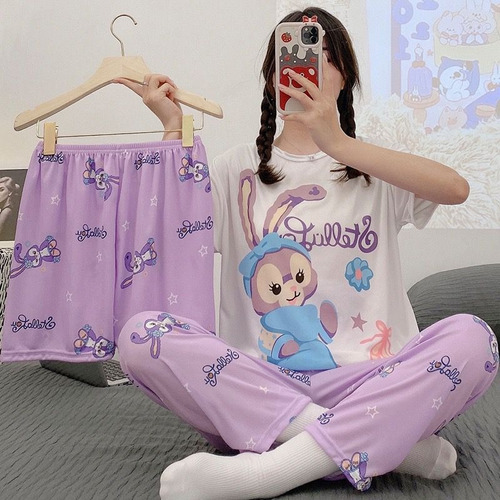 Pijama Kawaii Para Mujer 3 Piezas Importado Oversize