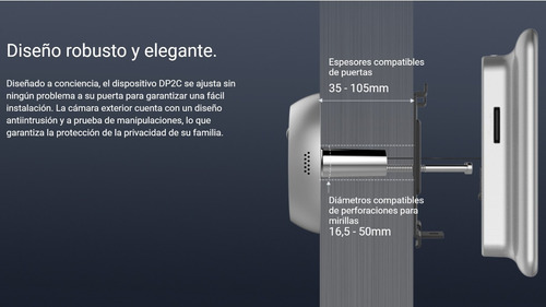 Imagen 6 de 10 de Videoportero Wifi 1080p Ezviz Dp2c Pantalla Memo 64gb Audio