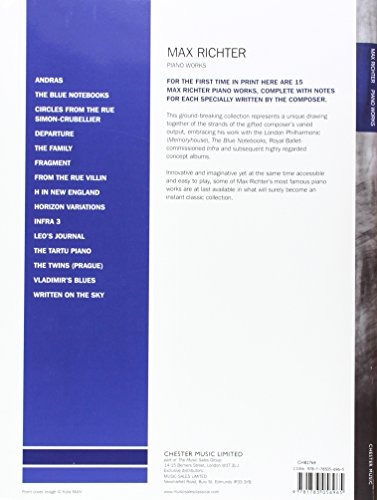 Max Richter Piano Works, De Max Richter. Editorial Chester Music, Tapa Blanda En Inglés, 2014