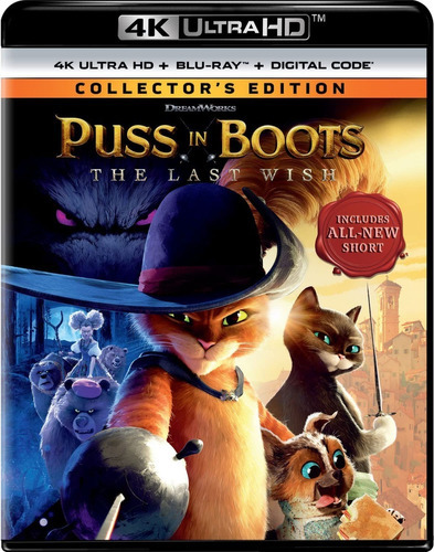 El Gato Con Botas 2 Ultimo Deseo Pelicula 4k Uhd + Blu-ray 