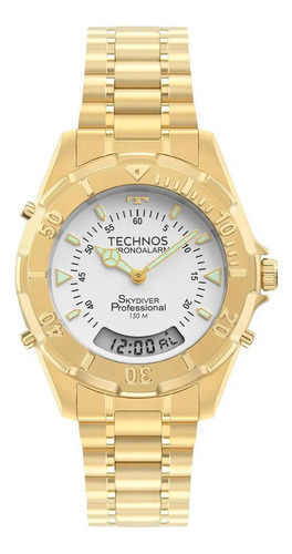 Relógio Technos Dourado Masculino Skydiver T20557s/49b