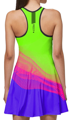 Imagem 2 de 6 de Vestido Beach Tennis C/ Shorts Verde Rosa Beachwear