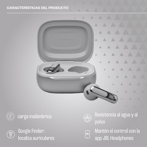 Audífono Jbl Live Flex 3 Anc Perfect Fit Ip55 - Silver