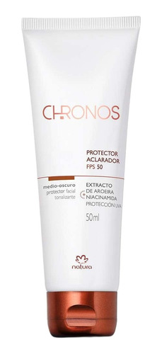 Protector Facial Tonalizante Aclarador Fps 50 Chronos Natura