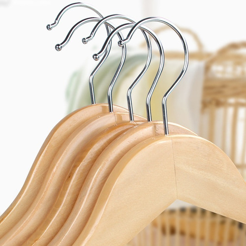 Imagen 2 de 8 de Perchas De Madera Lustrada Exahome Elegante Pack 256 Unid