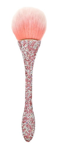 Brocha De Maquillaje Blingbling Strass Cristales Piedreria Color Rosa