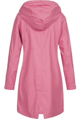 Chamarra Impermeable Sólida Para Mujer, Talla Grande, Color