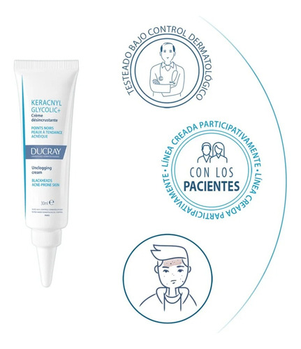 Ducray Keracnyl Glycolic+ Crema Désincrustante 30 Ml