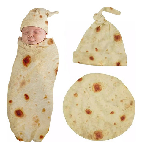 Manta De Tortilla Cobijas De Burrito Cobertor Para Bebe Color Amarillo Cálido