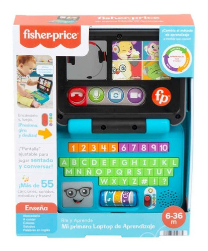 Imagen 2 de 3 de Fisher Price Rie Y Aprende Laptop Fxk23 Mattel Bestoys