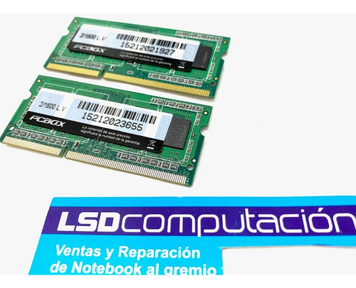 Memoria Notebook Sodimm 2gb Ddr3 1600mhz Lsdcomputacion