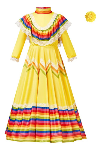 Vestido De Baile Folclórico Para Niña, Disfraz De Flamenco G