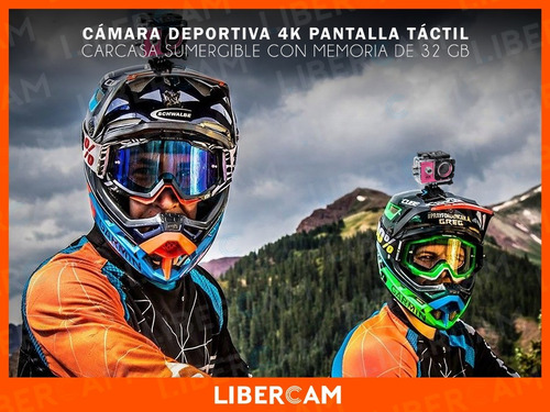 Imagen 9 de 10 de Camara Deportiva 4k Buceo Wifi Filmadora Accesorios Casco