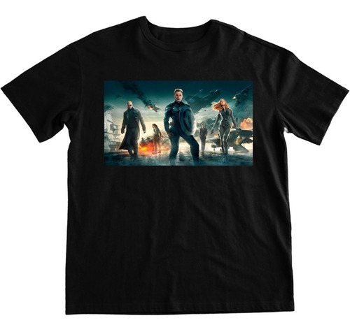 Polera Hombre Algodon Premium Capitan America Marvel Ucm 20